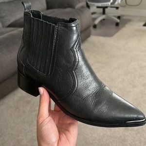 Marc Fisher black ankle booties